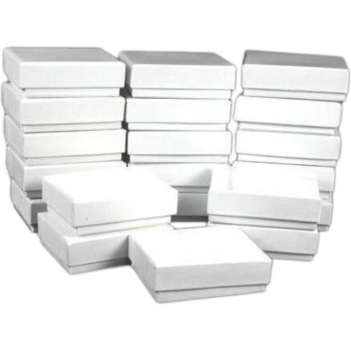 20 Cotton Boxes White Pendant Chain Jewelry Displays