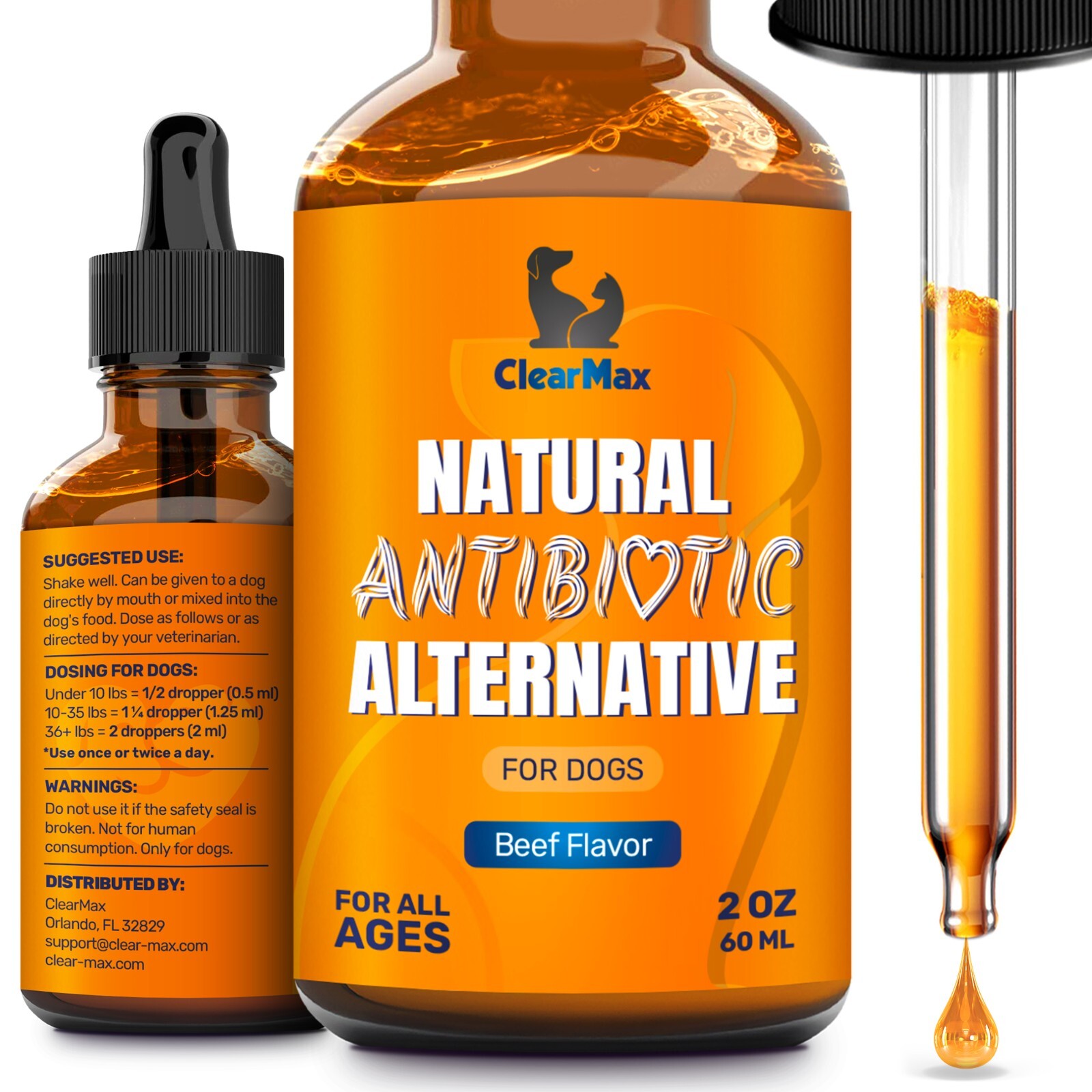 Natural Antibiotics for Dog | Allergy & Infection Relief | Beef Flavor | 2 Oz