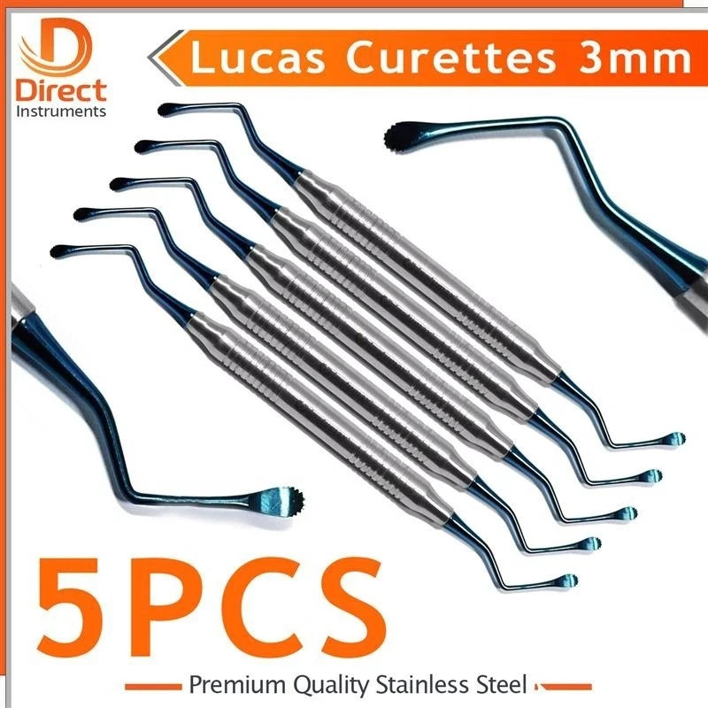 3mm Lucas Curette – Serrated Periodontal Bone Curette Dental Surgical Instrument