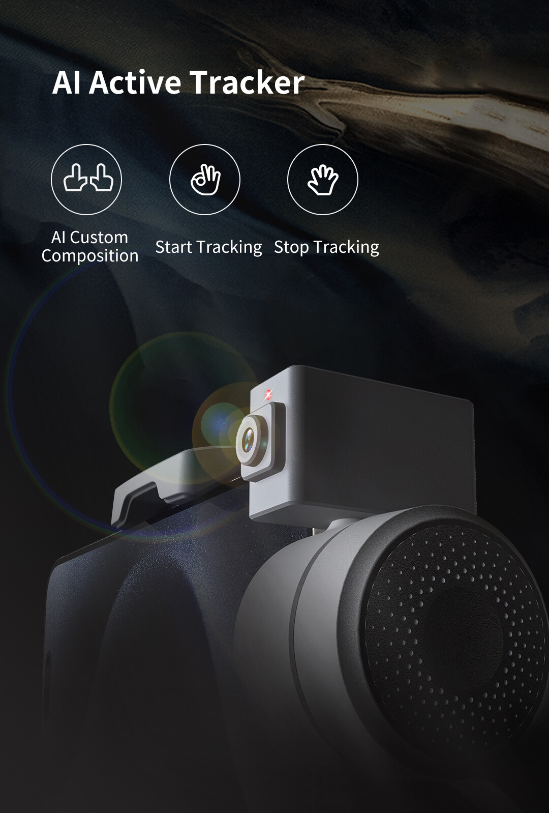 TOALLIN 3-Axis Smartphone Gimbal Stabilizer with AI Tracking for iPhone/Android