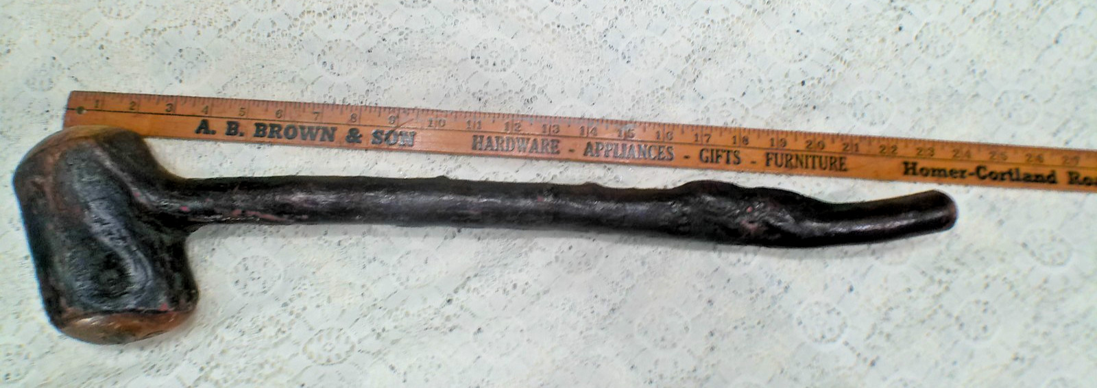 Antique 1700s ROOT  MALLET INCREDIBLE FORM Sculptural Primitive Weapon Tool