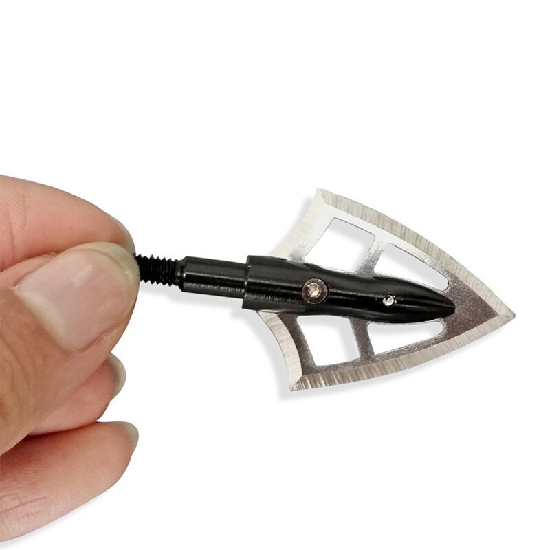 12X Archery 2 Blade Broadhead 100 Grain Arrowhead Box Screw-In Tip Point Hunting