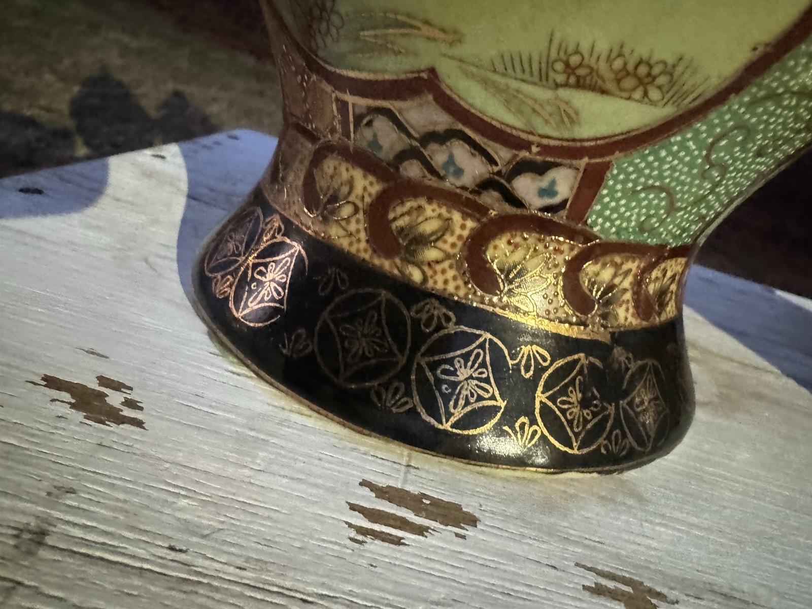 Chinese Ginger Jars - MATCHING PAIR Satsuma Moriage Porcelain Vintage Imported