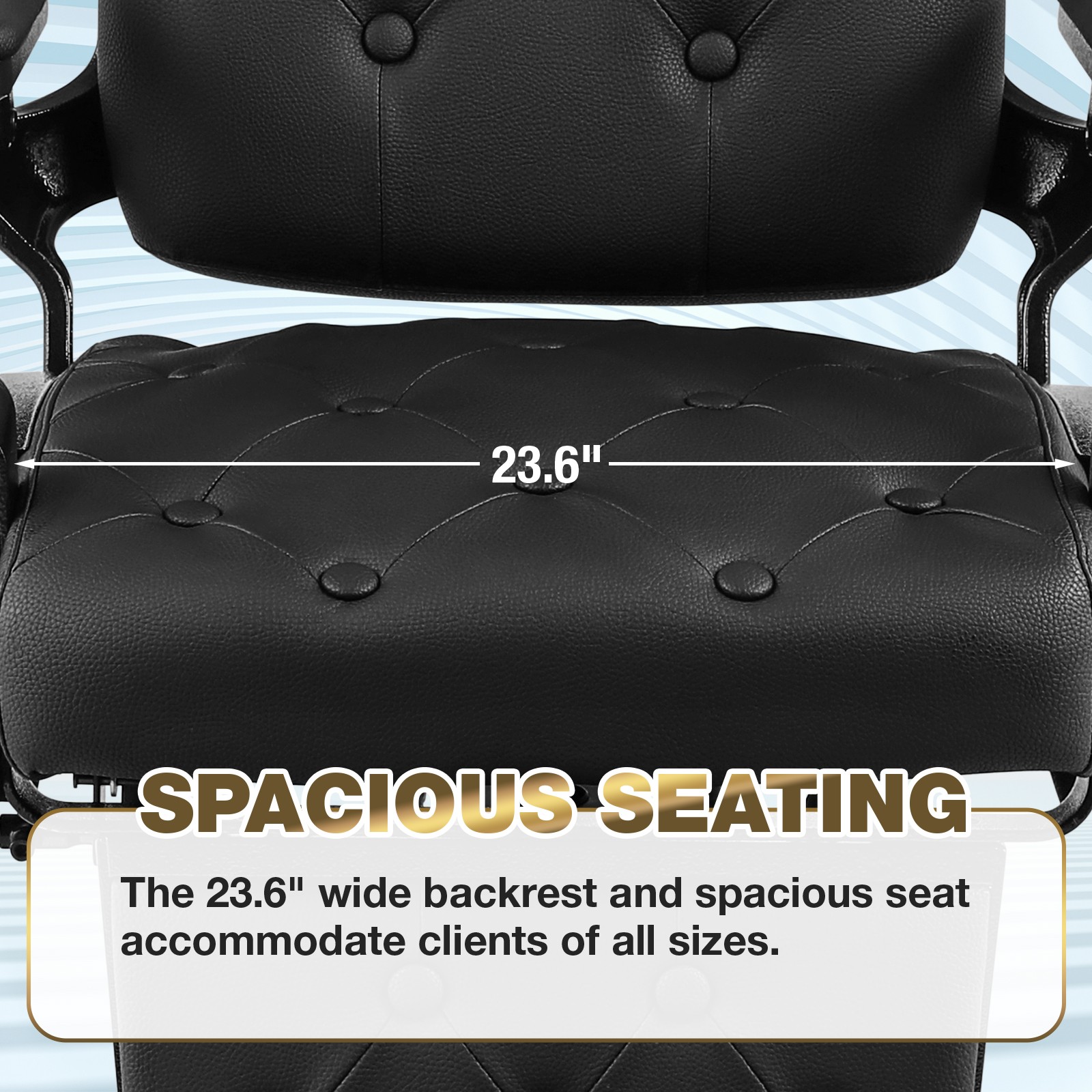 Black Recline All Purpose Barber Chair Heavy Duty Hydraulic Salon Beauty