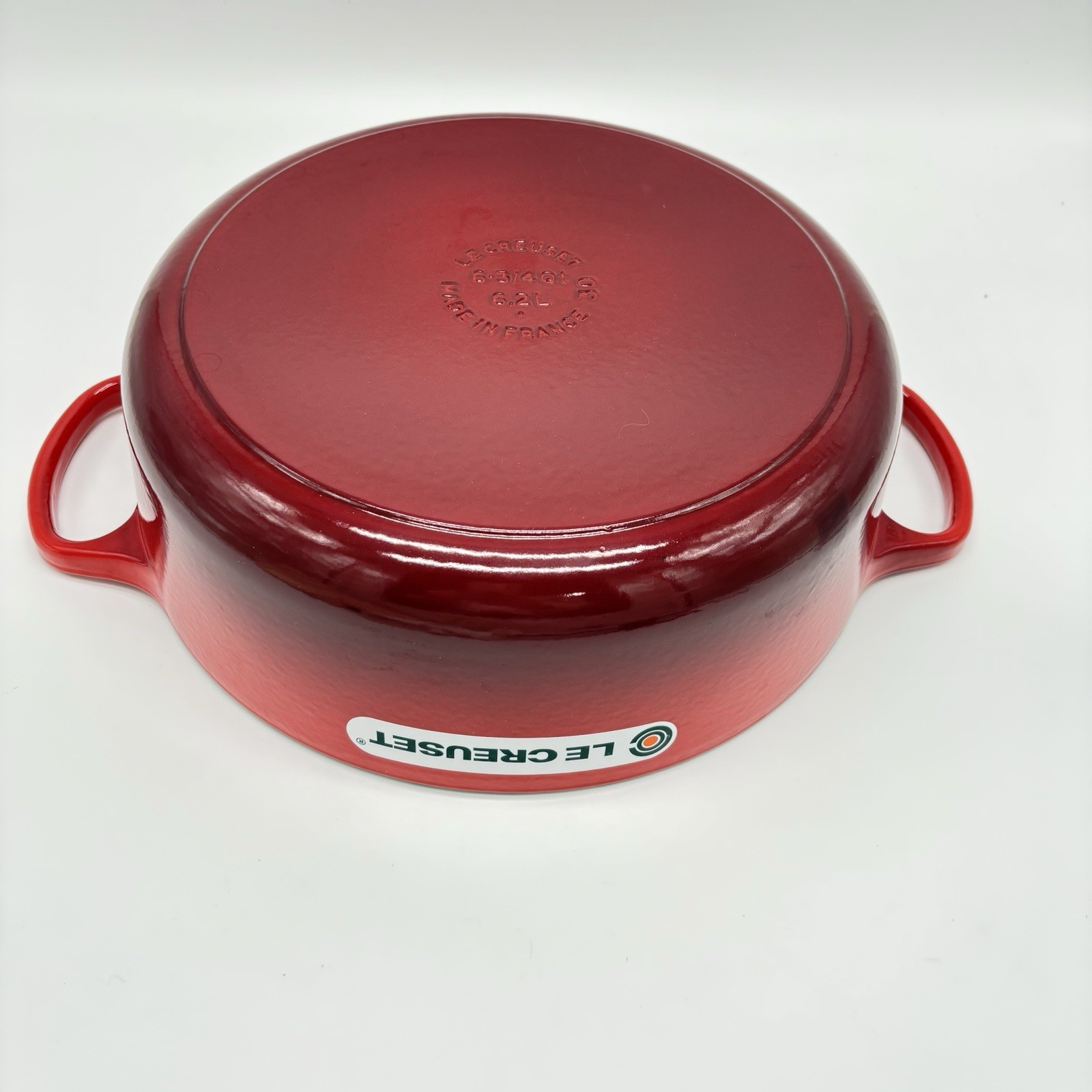 Le Creuset Signature Enameled Cast Iron Wide Round Dutch Oven 6 3/4Qt Cerise Red