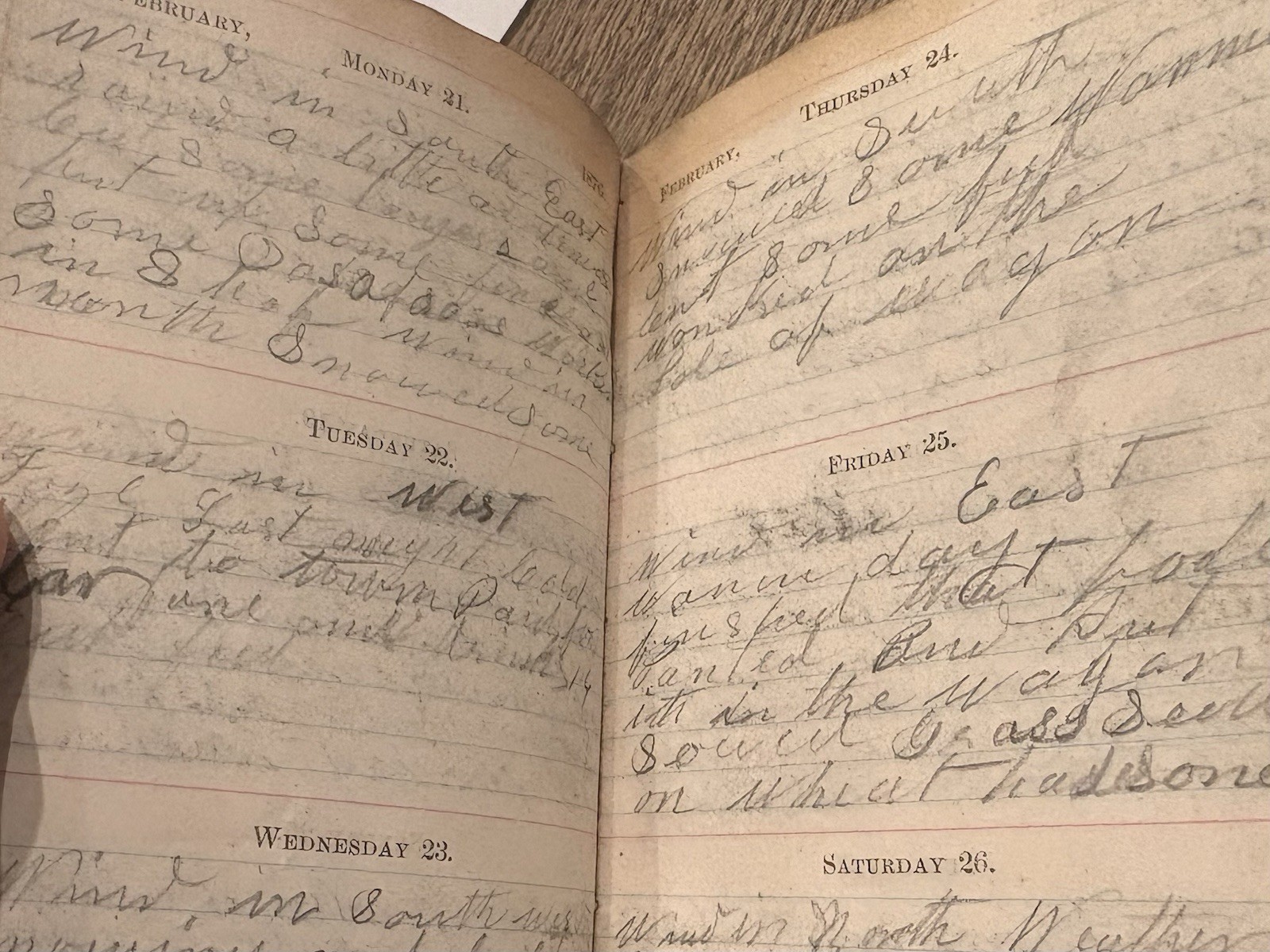 Excelsior Diary 1876 Hand Written Leather Rare Original