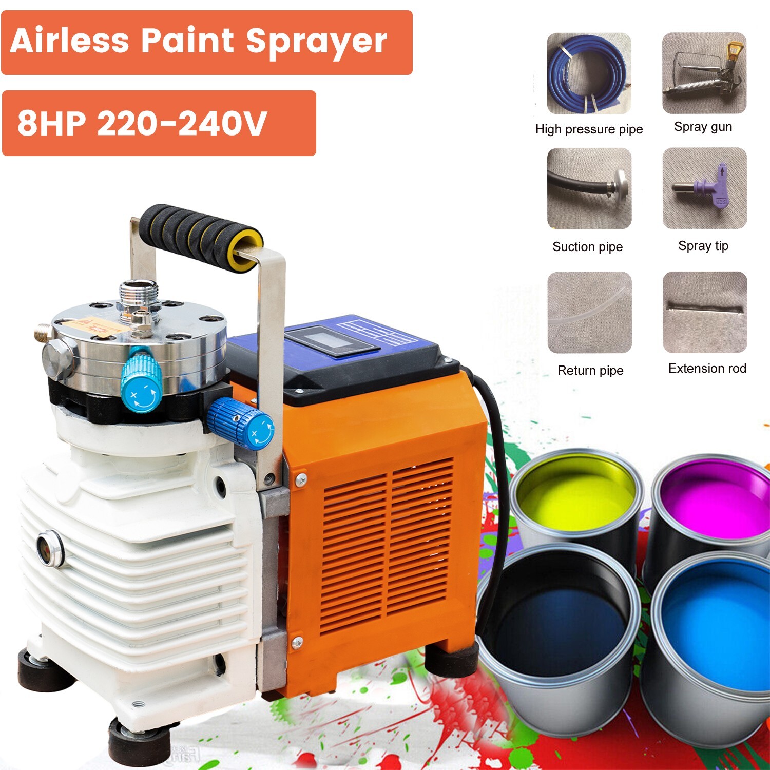 High Pressure Airless Paint Sprayer ,6000W,High Efficiency Power Painting 220V
