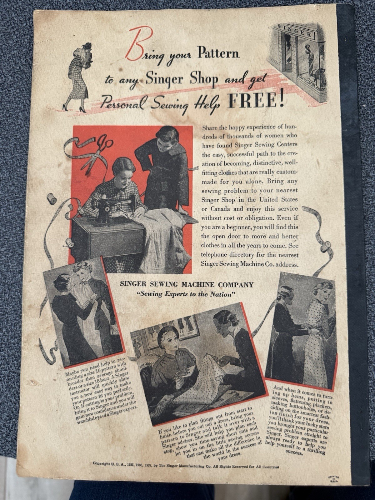 VIntage 1937 Simplicity Sewing Book For Beginners Step By Step in Good Condition