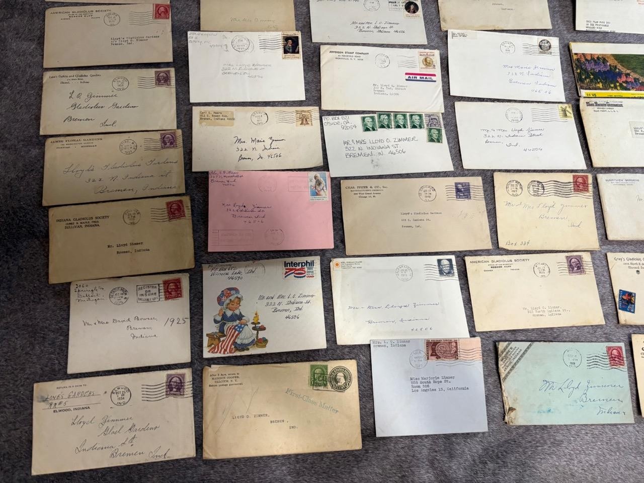 200+ Vintage Stamped Envelopes w/ Gladiolus Flower Gardens Related Letters