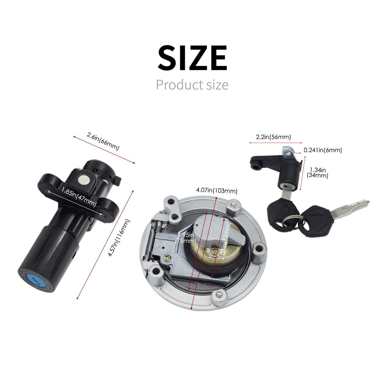 Ignition Switch Lock Gas Cap Key Set For Yamaha YZF-R3 2015-2023 R6 2008-2016
