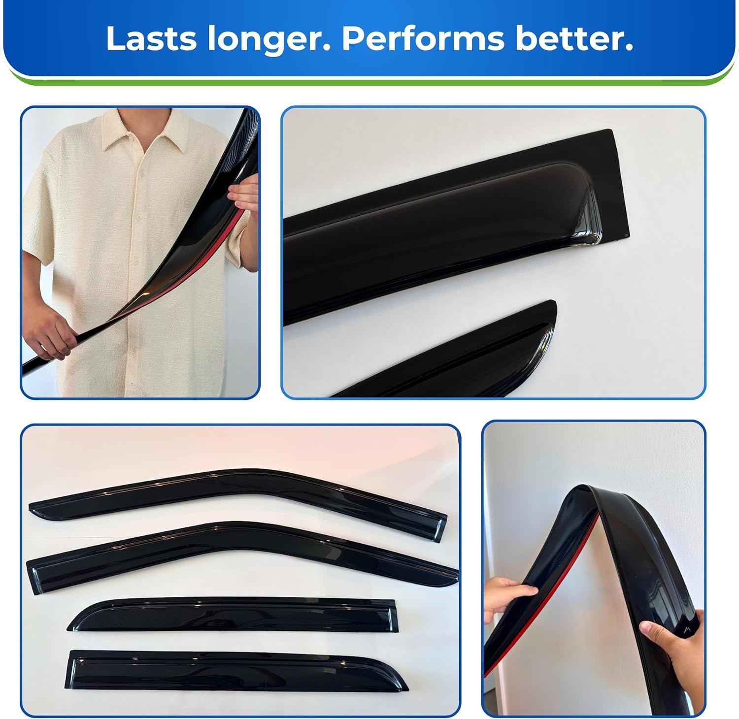 Window Visor Compatible with Kia Optima 2016-2020 Excludes Hybrid Models, 4PC...