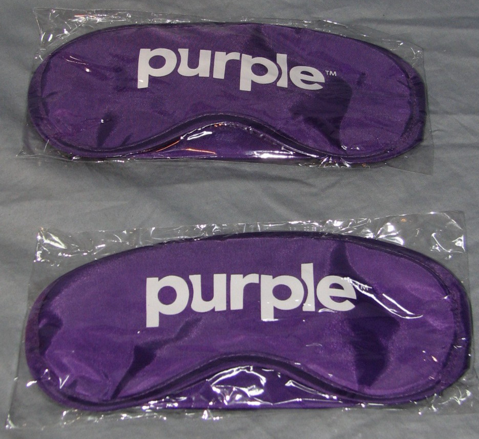 2 Lot Purple Mattress Branded Eye Mask Promo Sealed Original Packaging FREE SHIP