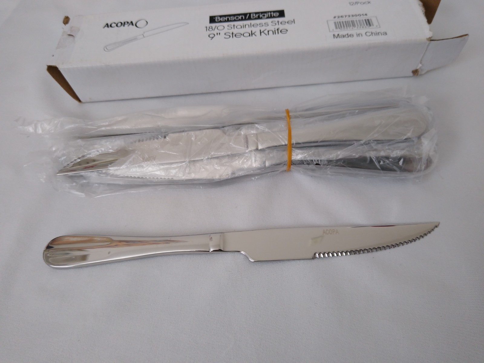 Acopa 18 0 Stainless Steel 9 in Steak Knife 11 Pack Benson Brigitte Flatware