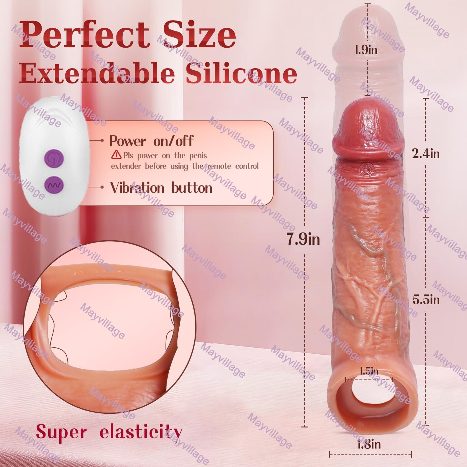 Male Cock-Girth-Enlarger-Enhancer-Penis-Extension-Extender-Sheath-Sleeve-Men Big