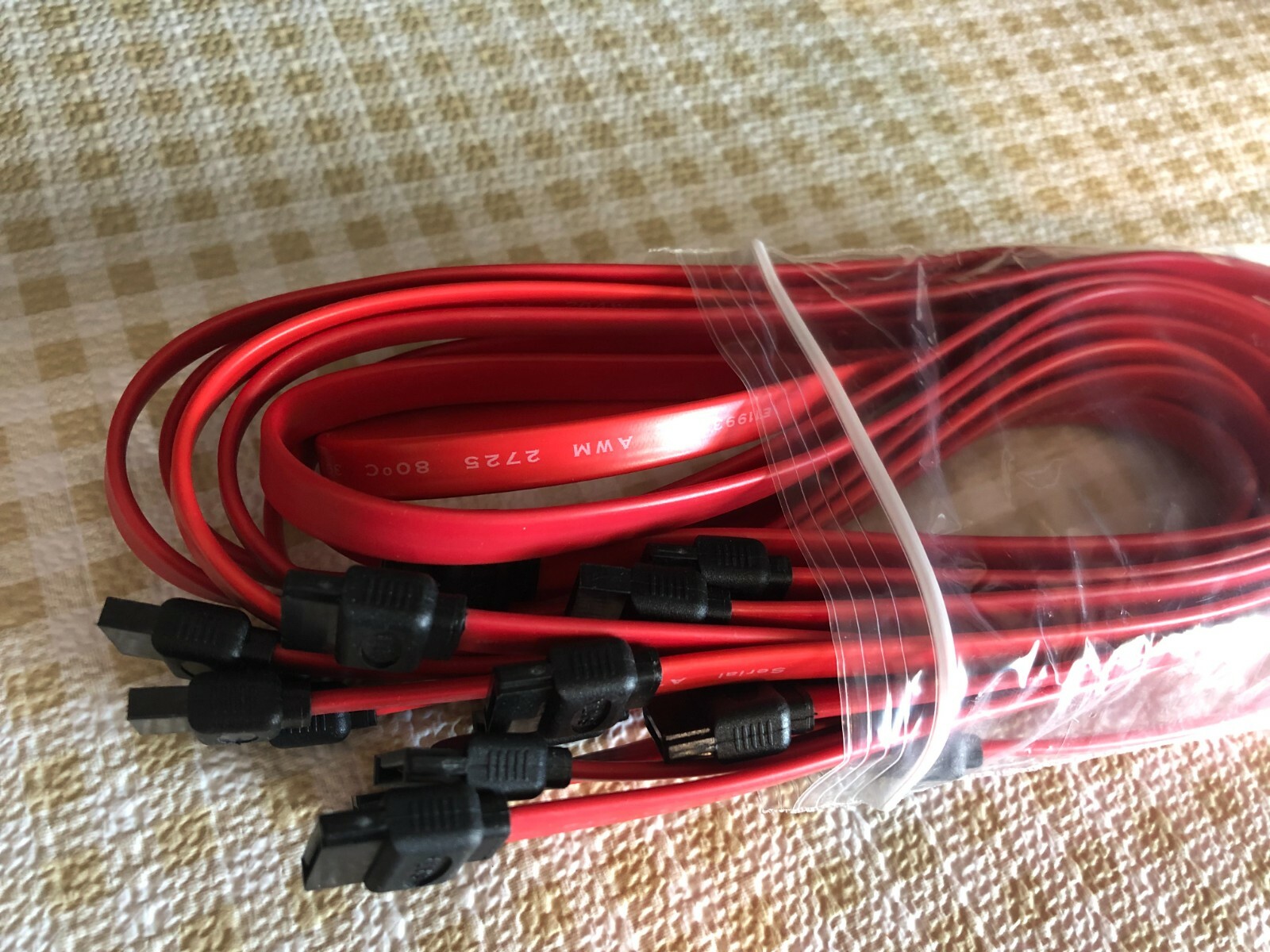 LOT 4 PCs SATA 3.0 cable 6 Gb/s (4x straight To Straight ) , ORIGINAL