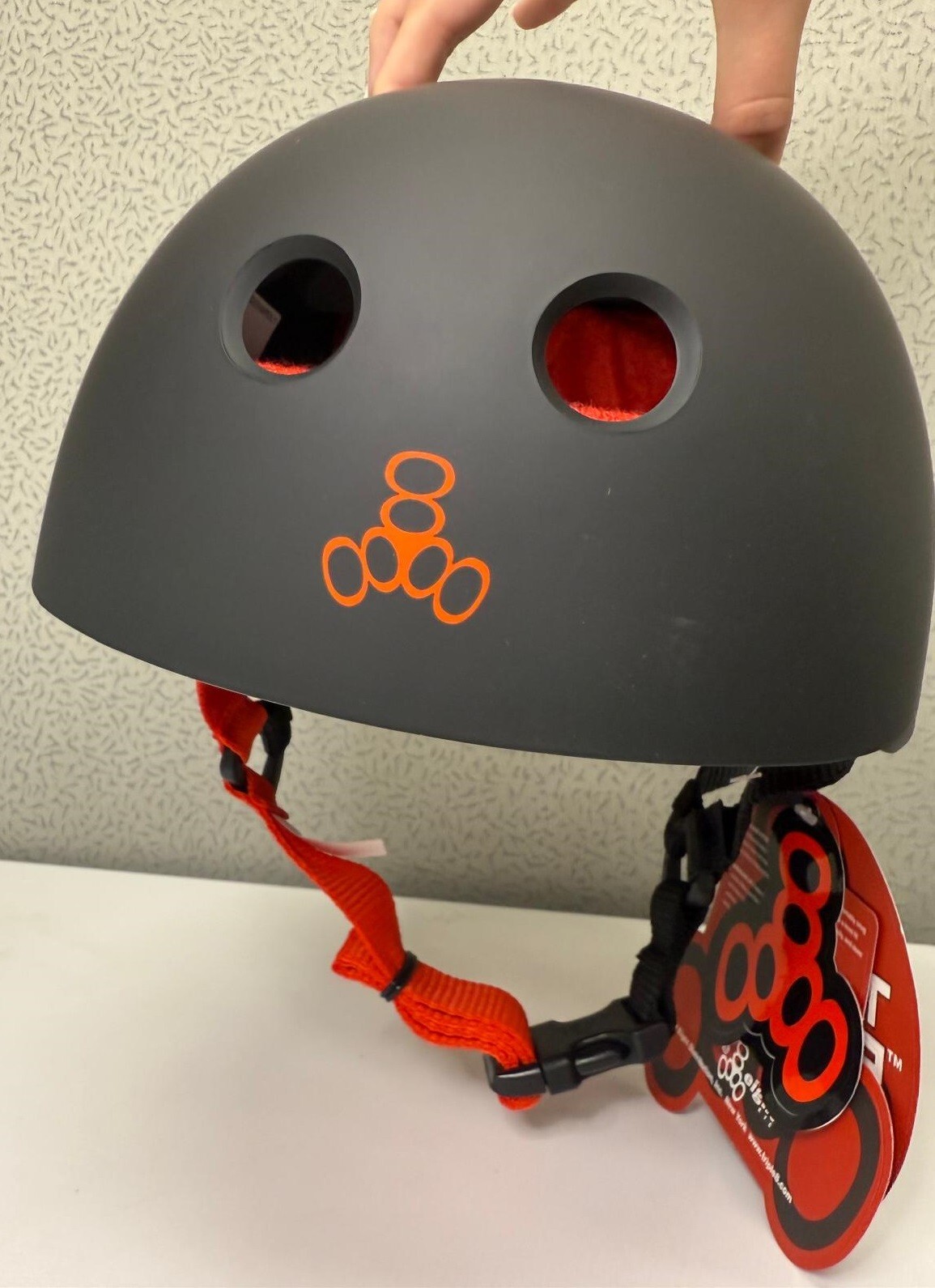 Triple Eight Sweatsaver Liner Skateboarding Helmet, Black Matte/Red, Small