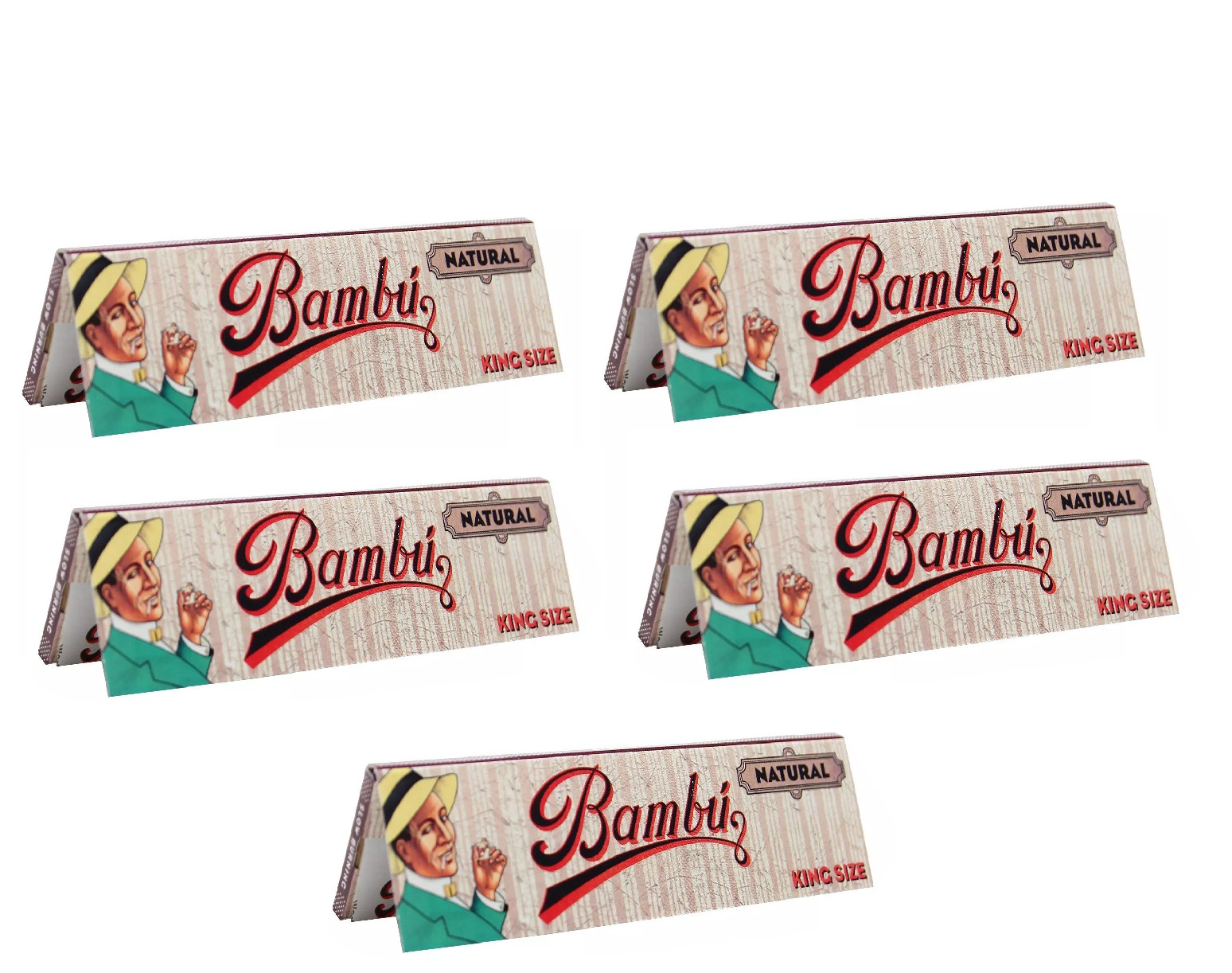 Bambu Natural King Size Rolling Papers, 5 Booklets