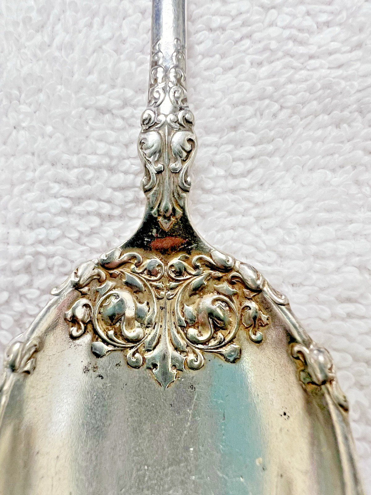 Silverplate Rogers Berkshire c1897 Ornate Fluted Edge Sugar Spoon 6" No Monogram