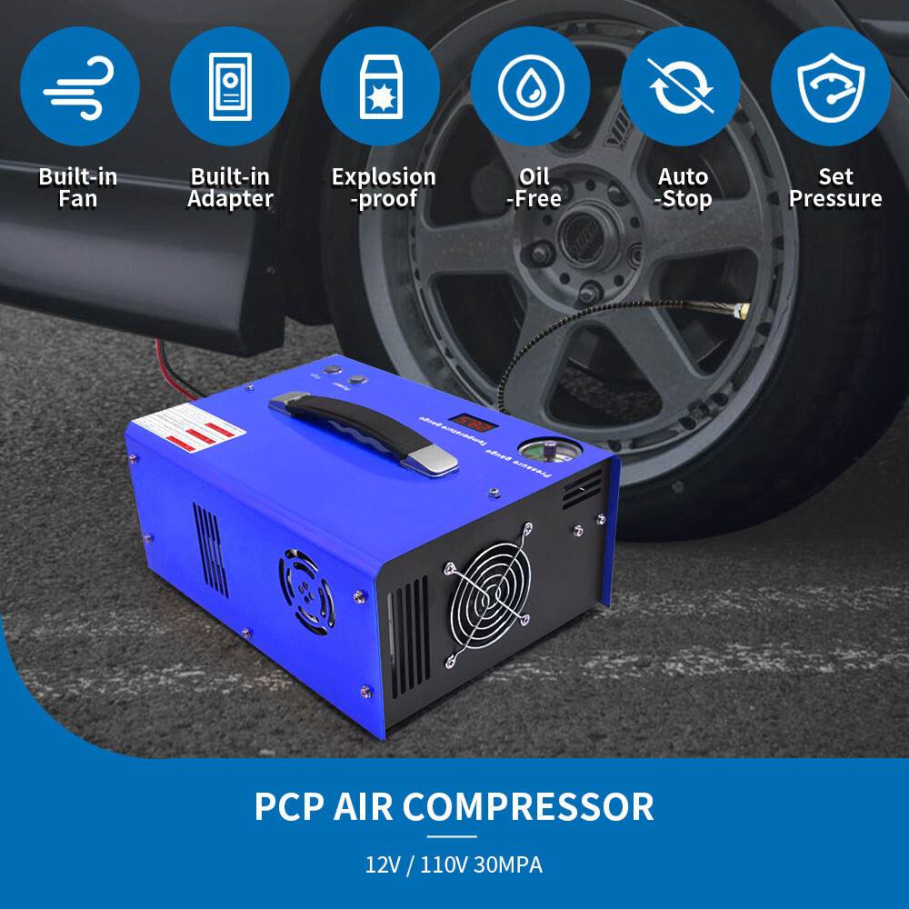 PCP Air Compressor AutoStop 30Mpa Airgun Rifle High Pressure Pump 12V/220V/110V