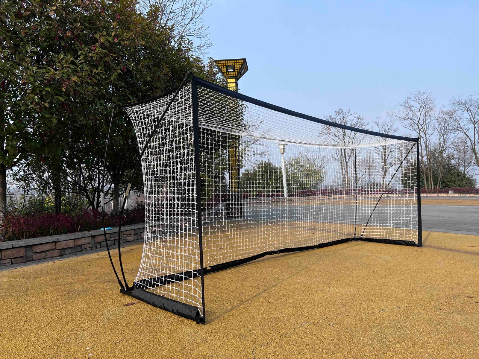 Soccer Goal 12'x6' Portable Soccer Net for Backyard w/Frame & Bag Black