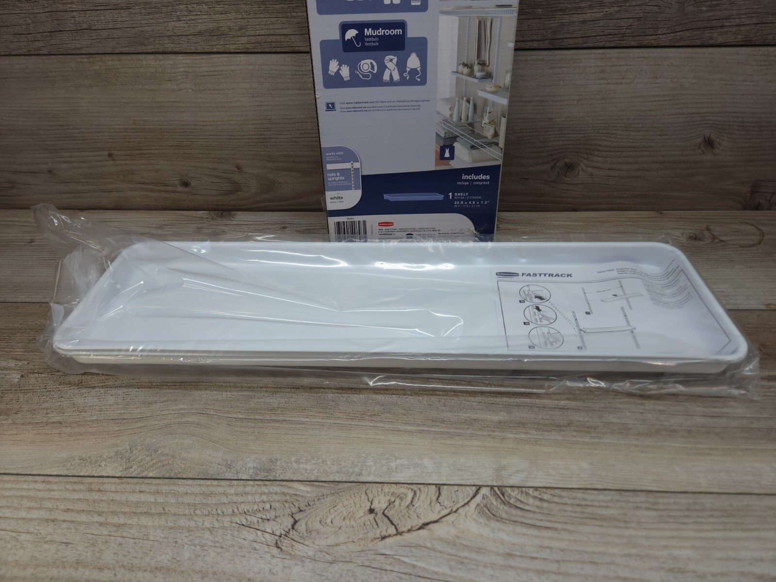 Rubbermaid FastTrack Closet Organizer Shelf 23.9 x 4.5 x 1.2