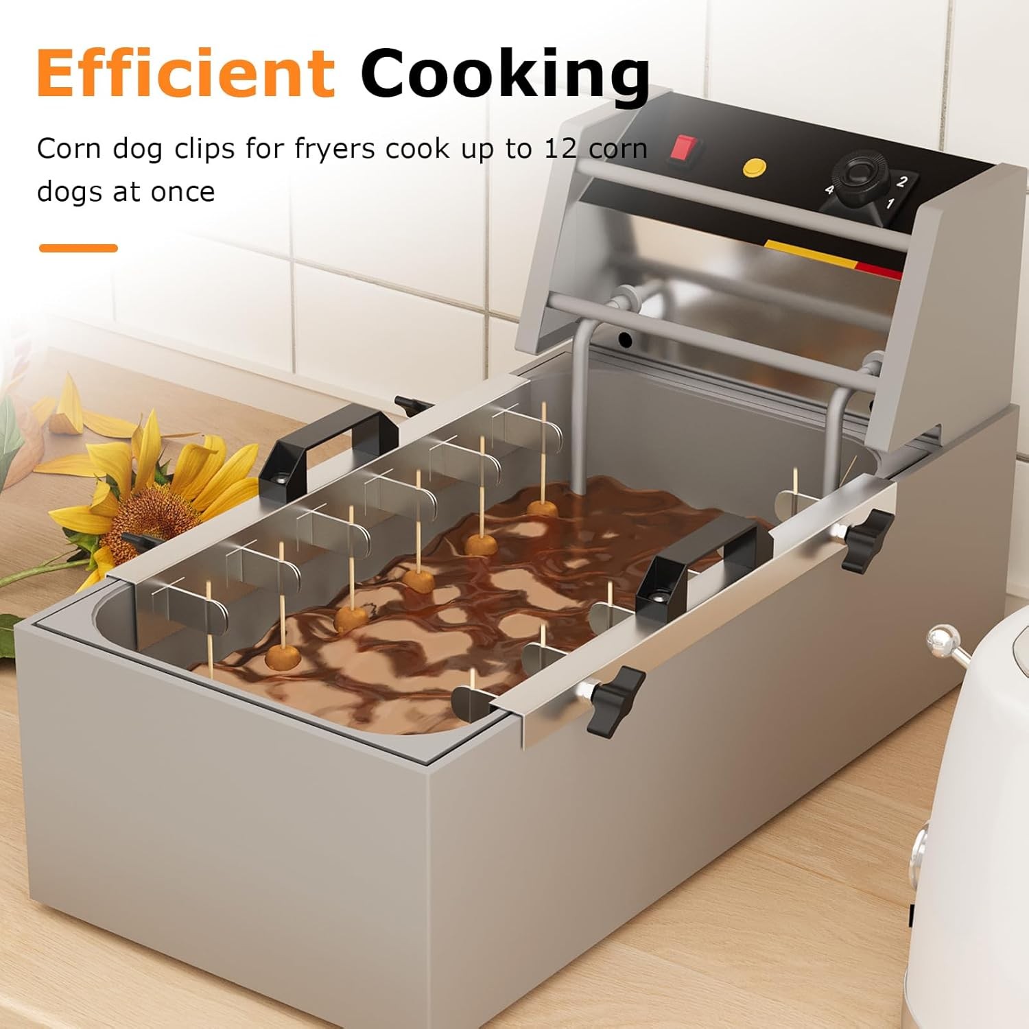 Corn Dog Clips for Fryer, with Handle, Fit for Most Deep Fryers, 2 Pack