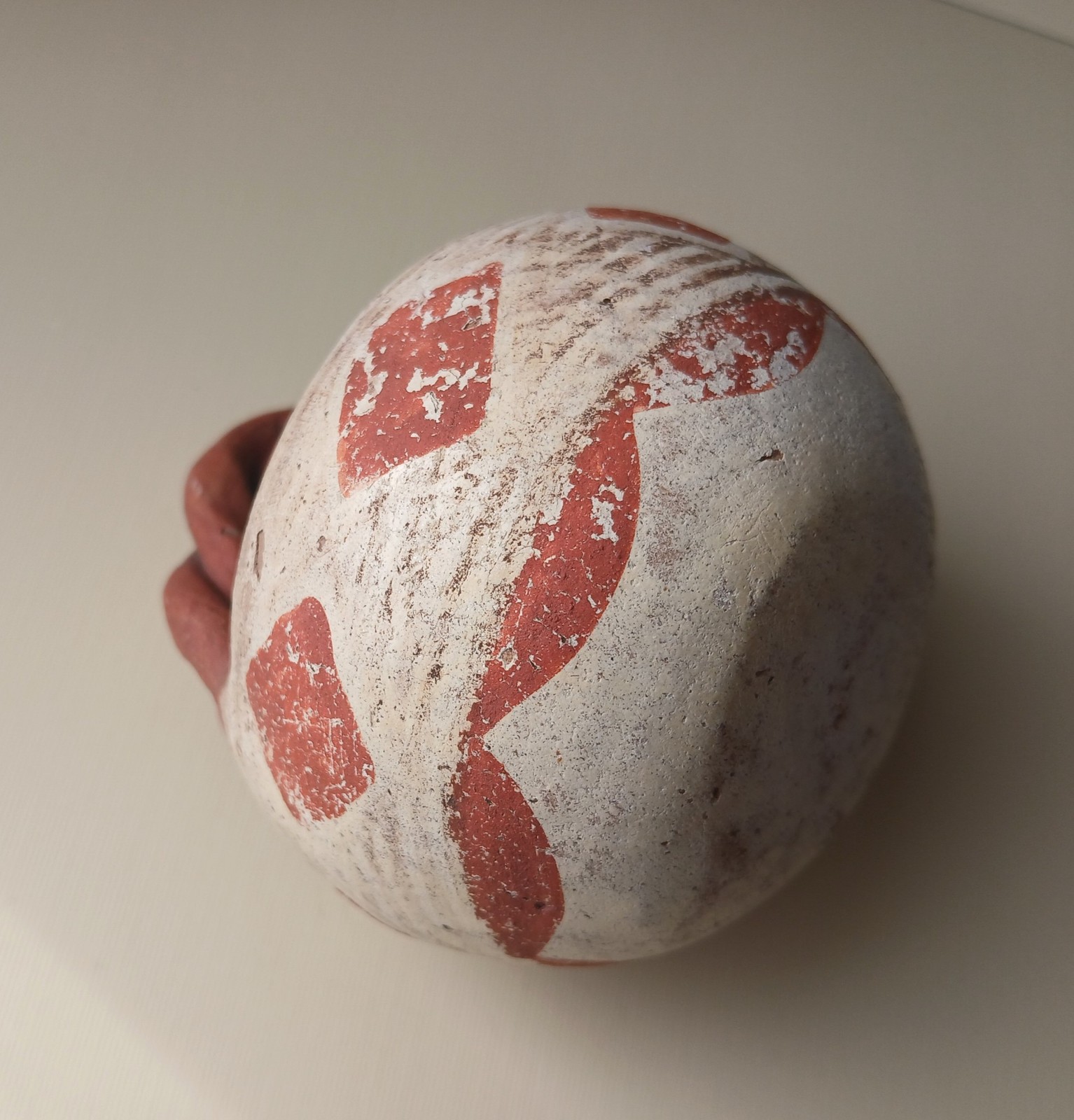 Antique Isleta Pueblo Pottery Basket Twist Handle, Hand Painted Designs, #2