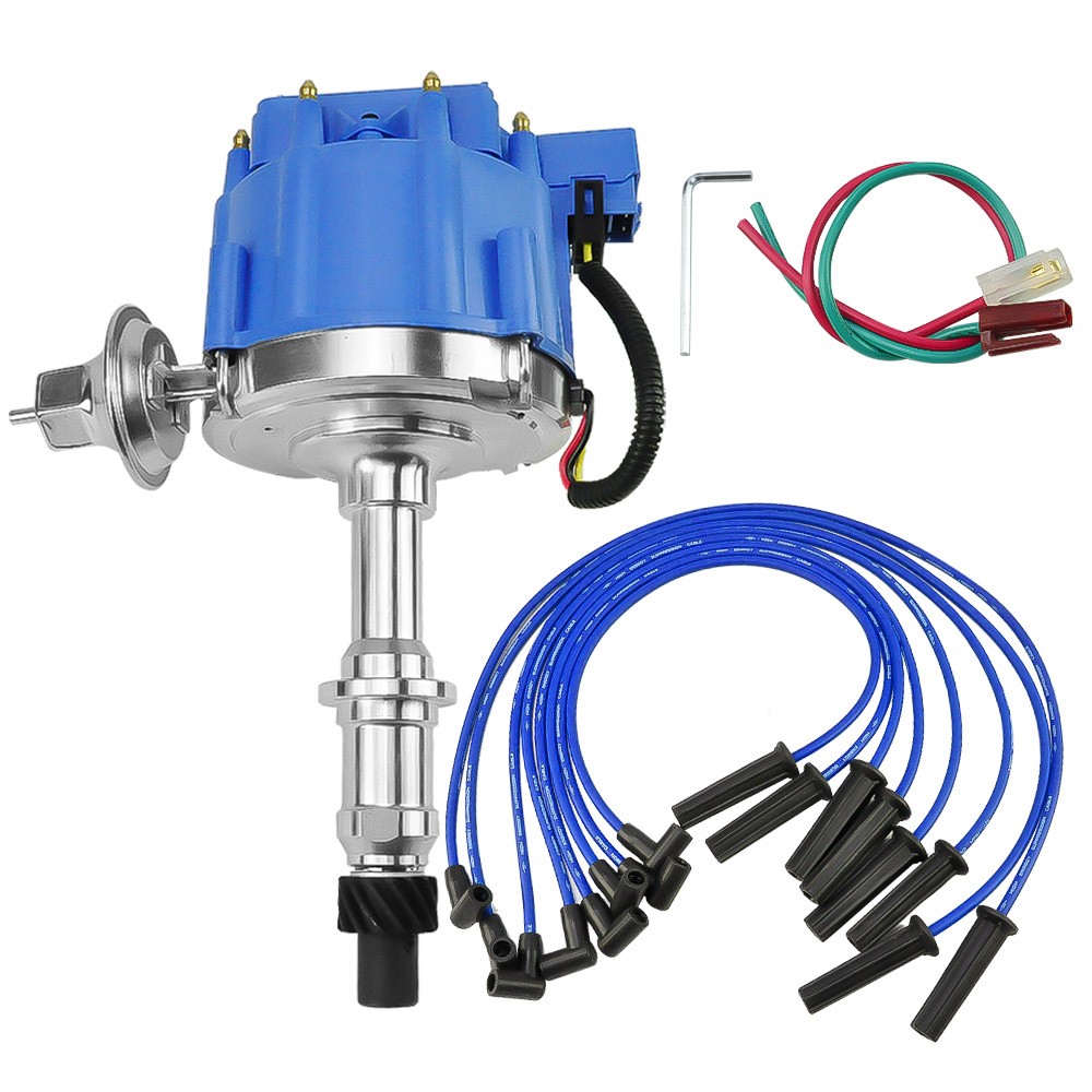 For PONTIAC 326 350 389 400 455 HEI DISTRIBUTOR + 8.5mm SPARK PLUG WIRES USA