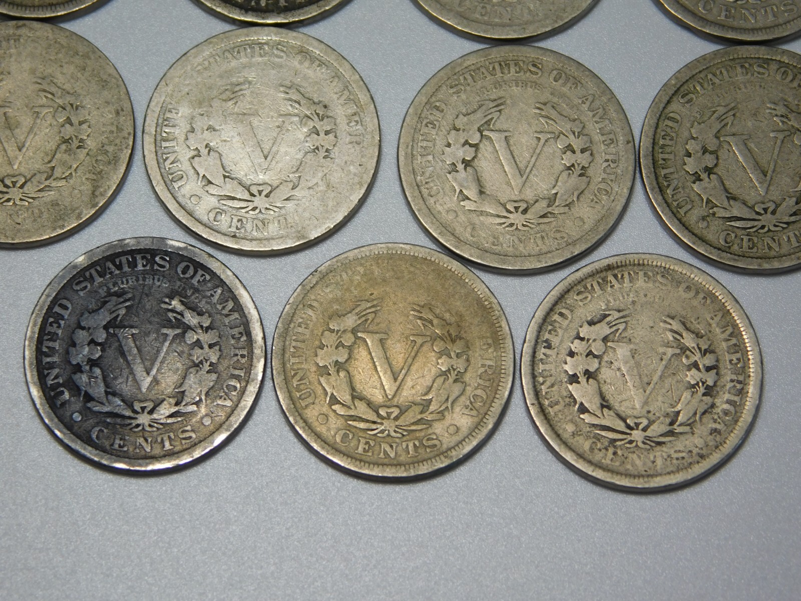 11 LIBERTY HEAD V NICKELS US COIN LOT 1899 1900-01-02-03-04-05-07-08-10-11