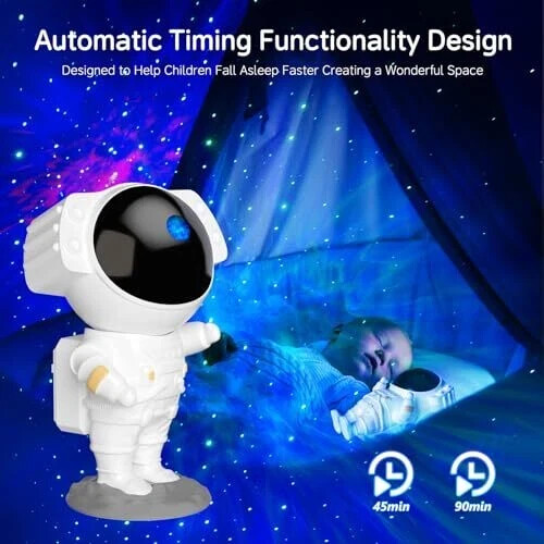 Galaxy Projector astronaut Starry Ceiling Led Remote & Timer Night Light 9" TALL