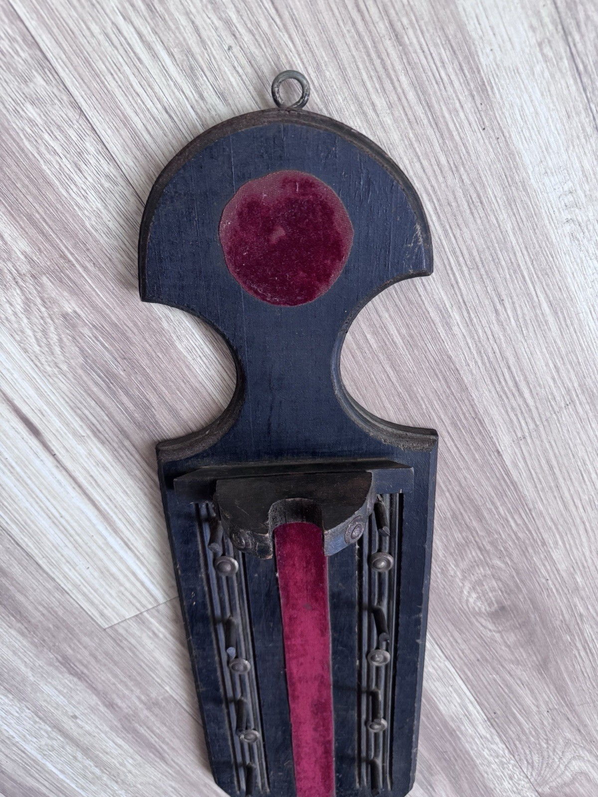 1960 Medieval Mace & Flail Wall Decor Wood Plaque Removable Weapon Vintage