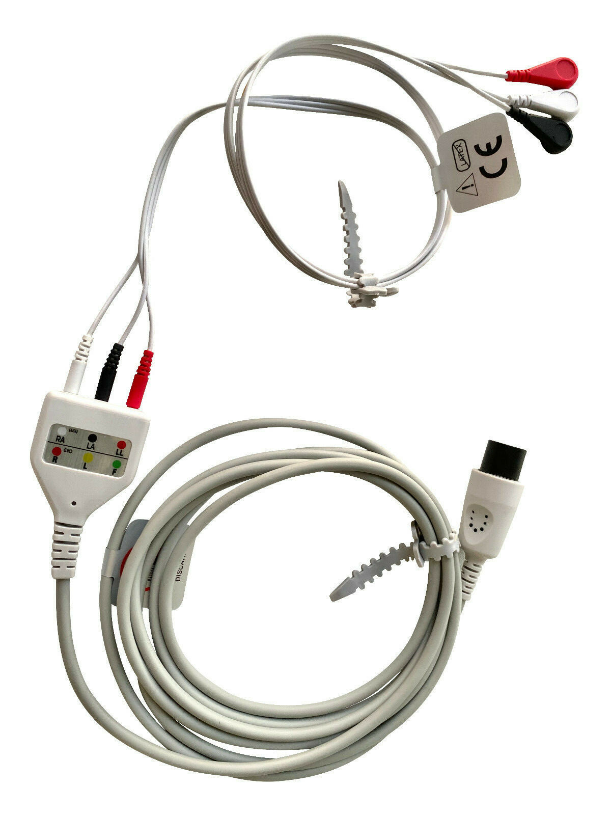 3 Lead ECG EKG Cable 6 Pin Medical Patient Monitor Compatible DIN Snap AHA 12ft