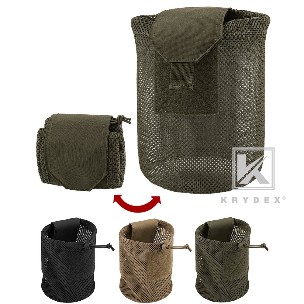 KRYDEX Tactical Mesh Dump Pouch Drop Pouch Magazine Recycling Pack MOLLE/BELT