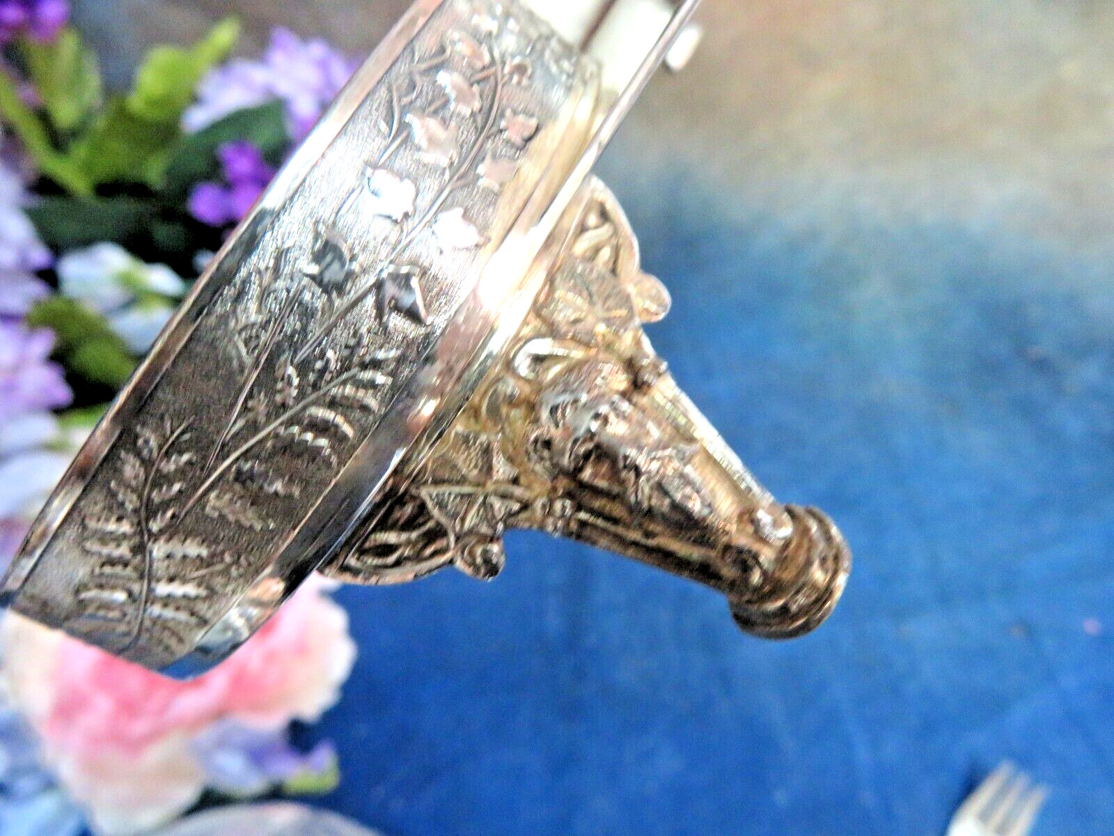 Pickle Castor silver plate frame Meriden B double EAPG jars Antique Victorian