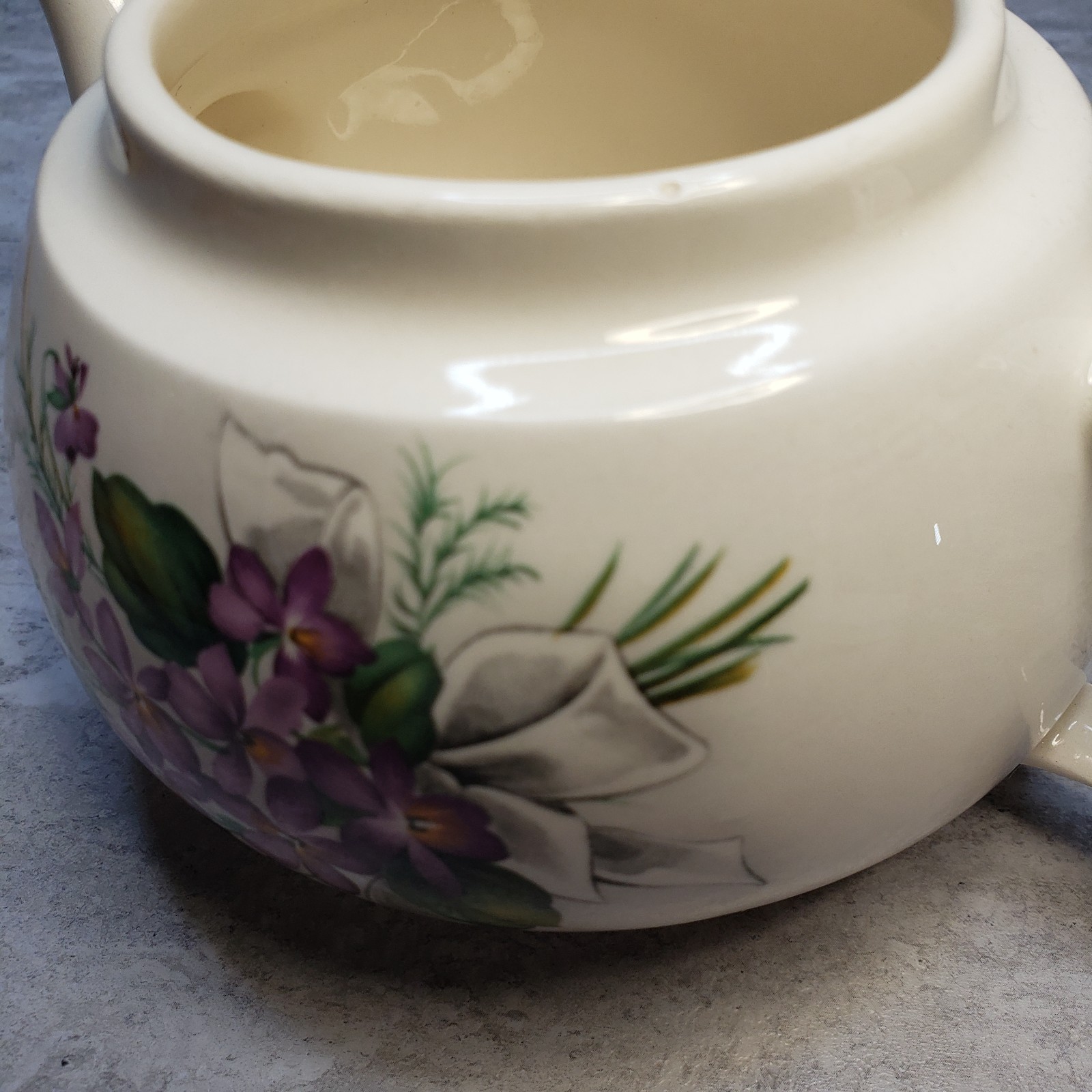 Floral Teacup and Teapot Set with Unique Handle