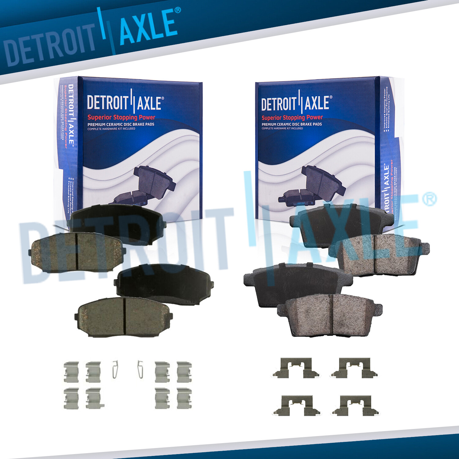 Front & Rear Ceramic Brake Pad & Hardware Ford Edge Lincoln MKX Mazda CX-7 CX-9