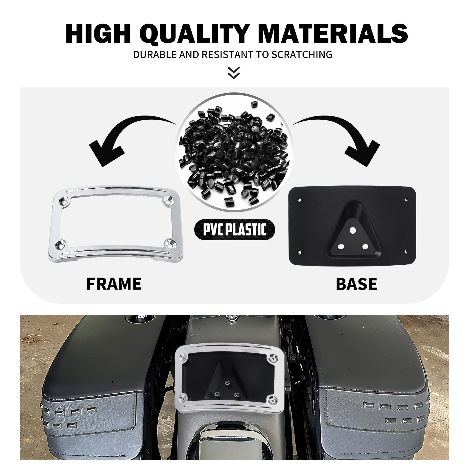 Chrome Curved Laydown License Plate Mount Bracket For Harley Softail Sportster
