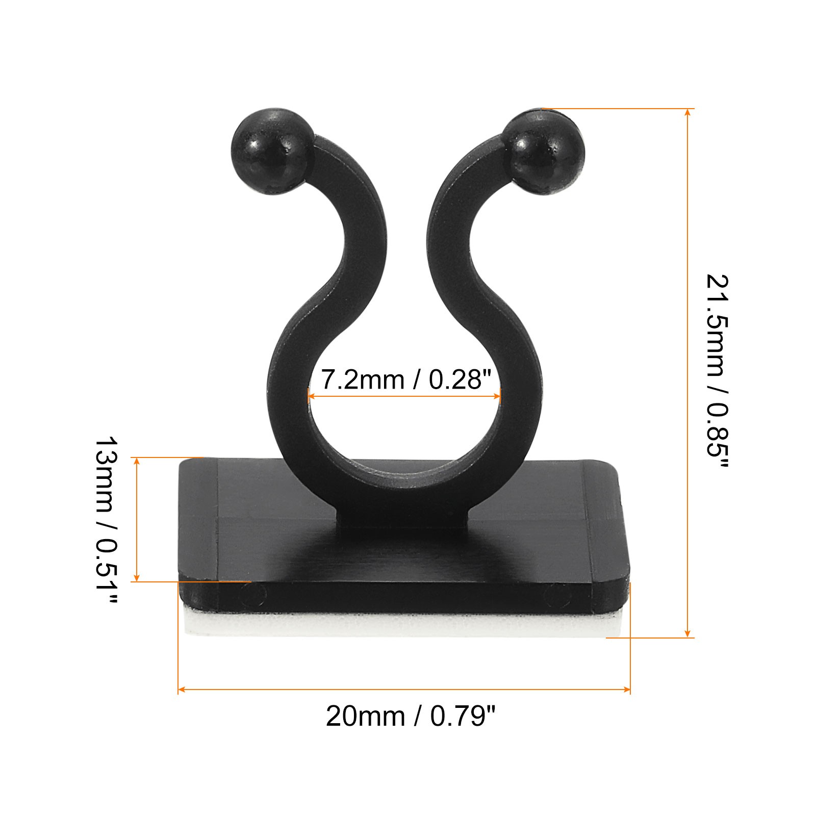 100Pcs Plant Climbing Wall Fixture Clips for Indoor Outdoor Black 7.2mm