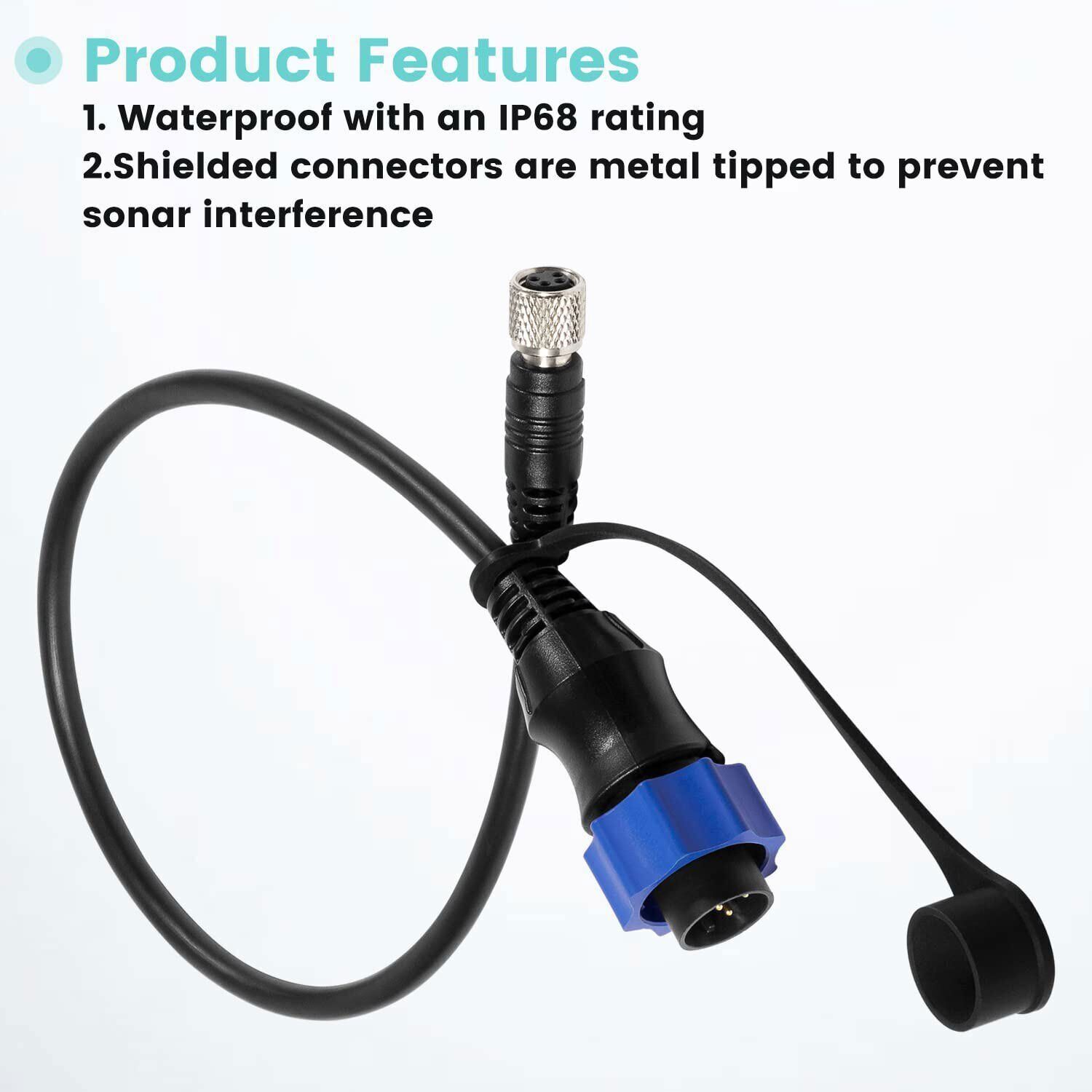 For Lowrance Fish Finder Minn Kota MKR-US2-10 Universal Sonar 2 Adapter Cable