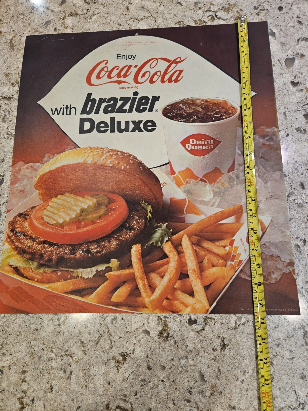 Vintage Coca-Cola Dairy Queen Hanging Sign “Brazier Deluxe” Store Display