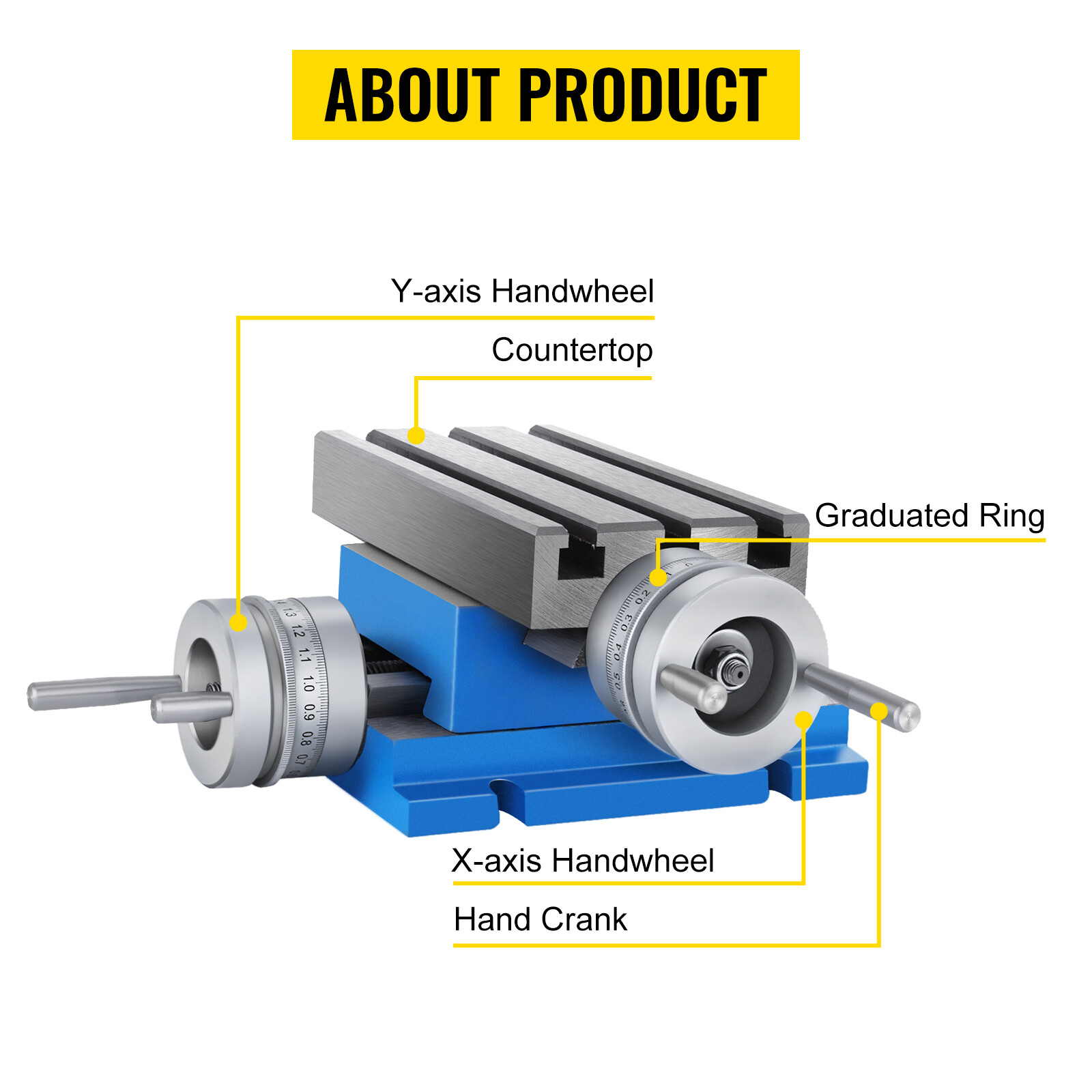VEVOR 4" X 7.3" Bench Table Milling Machine Worktable Cross Slide Table