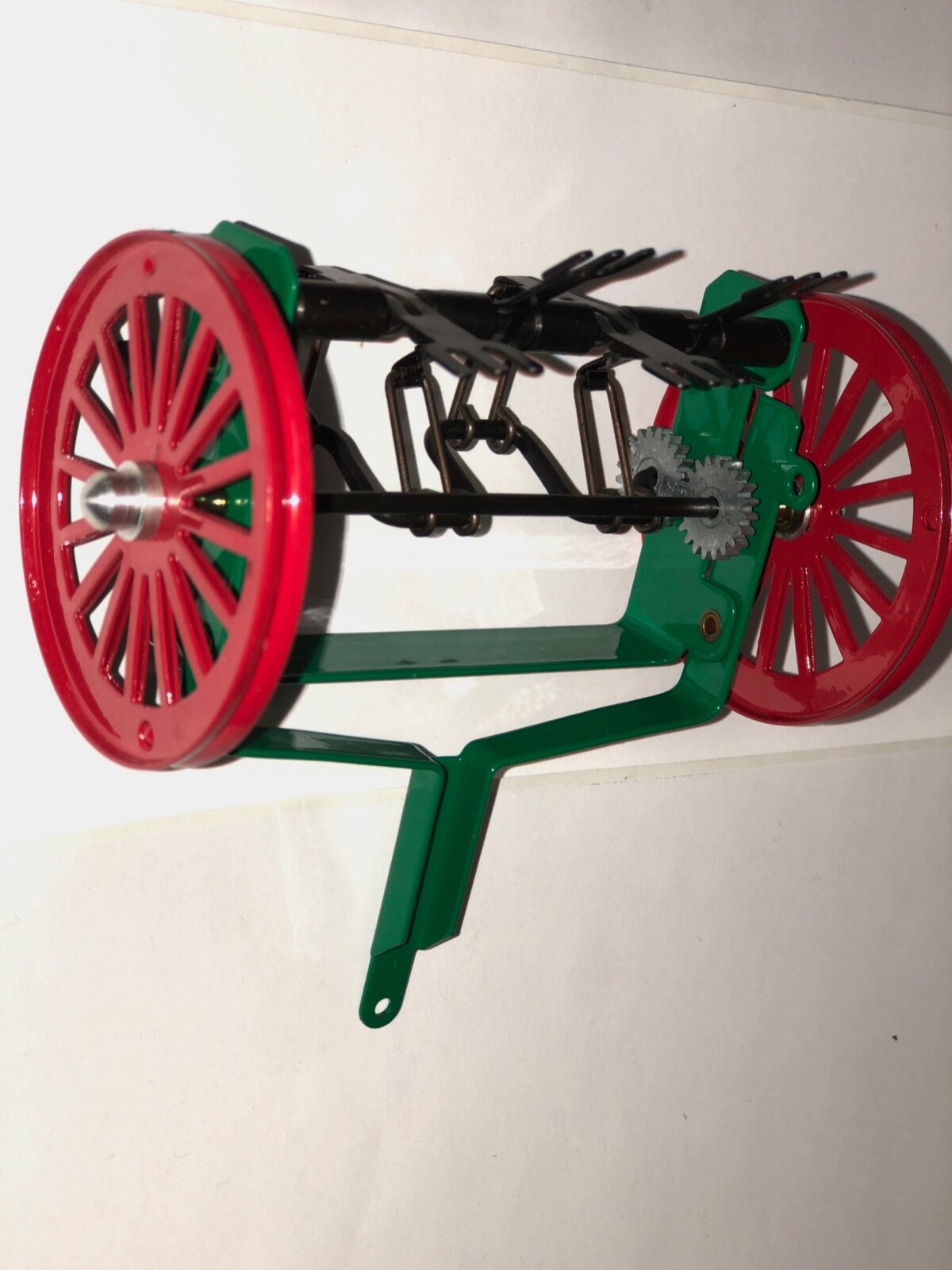 TIN TRACTOR FARM IMPLEMENT VINTAGE TILLER MINT IN BOX TOY GREAT DISPLAY