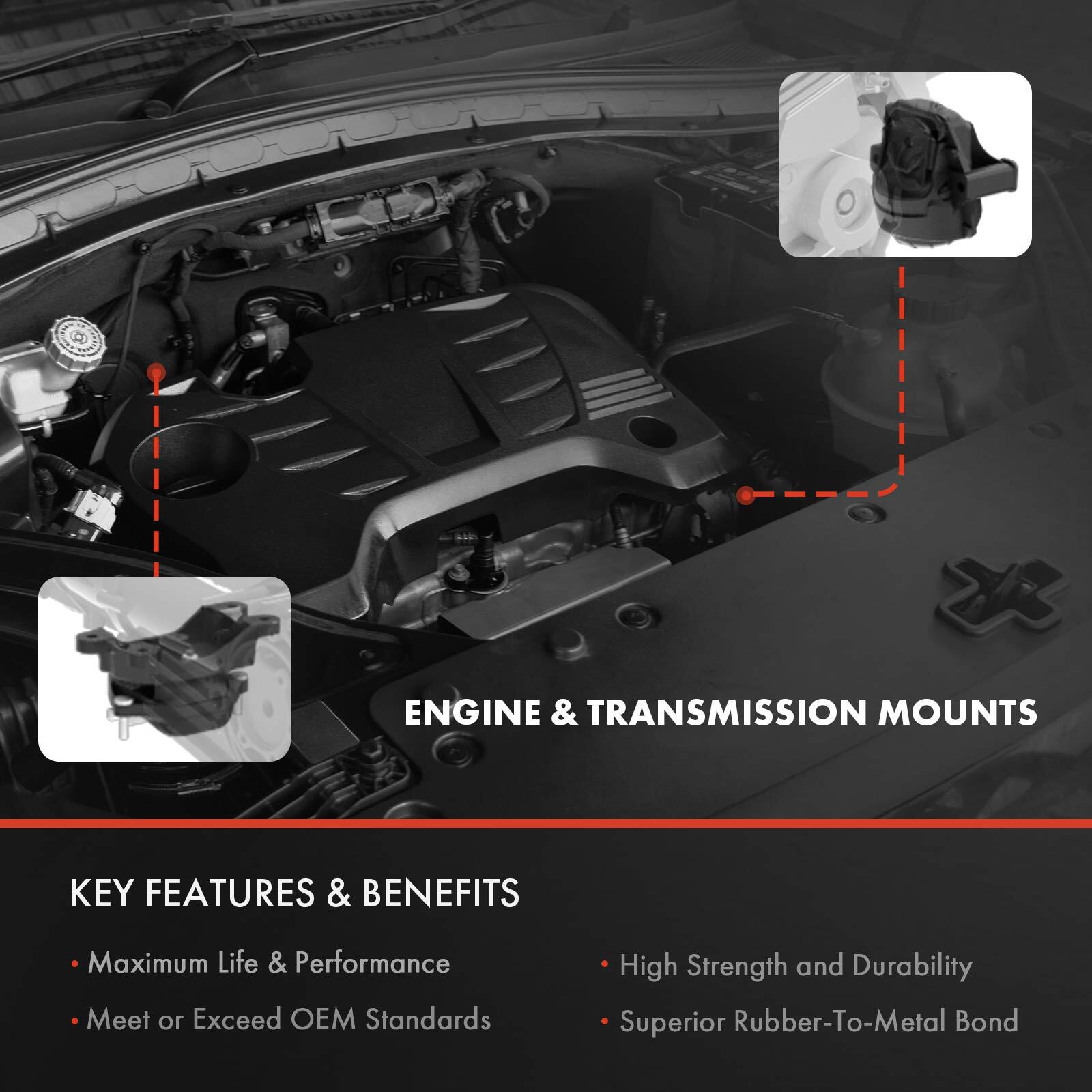 3x Engine and Transmission Mount for Chevrolet GMC Sierra 1500 Cadillac Escalade
