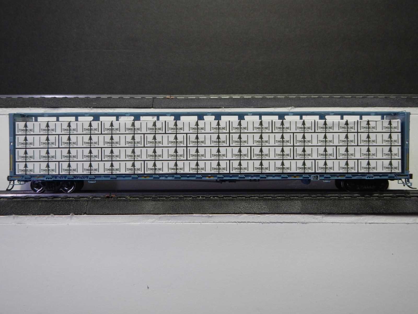 Solid Wood Wrapped Lumber Load for 72 Foot Centerbeam Flat Car