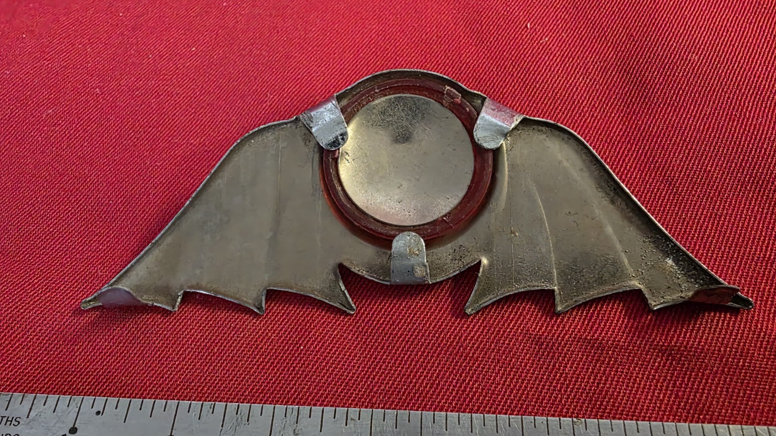 Vintage Batwing Red Reflector Motorcycle Bike Car License Plate Rat Hot Rod
