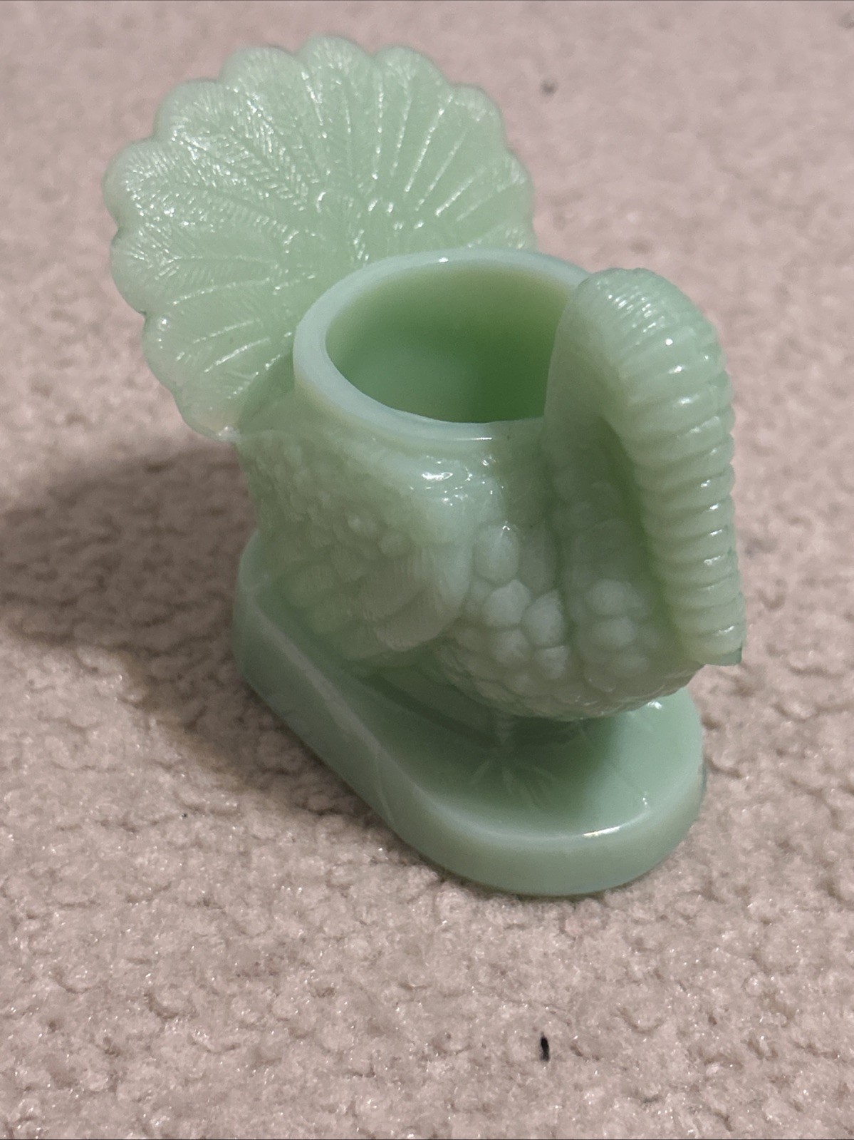Turkey Toothpick Holder Or Small Candle - Jade - Mosser Glass, USA
