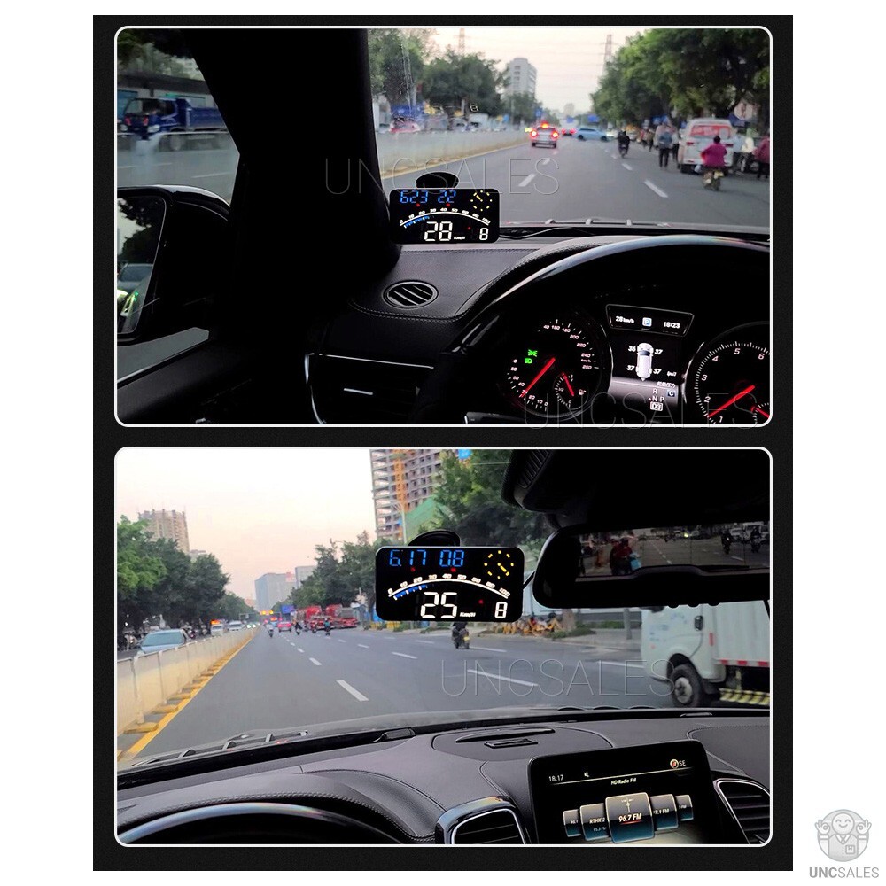 Digital Speedometer Universal GPS Car HUD Head Up Display MPH Overspeed Alarm 5"