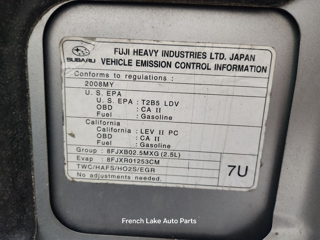 Automatic Transmission 2.5L Fits 2008 IMPREZA 1338646