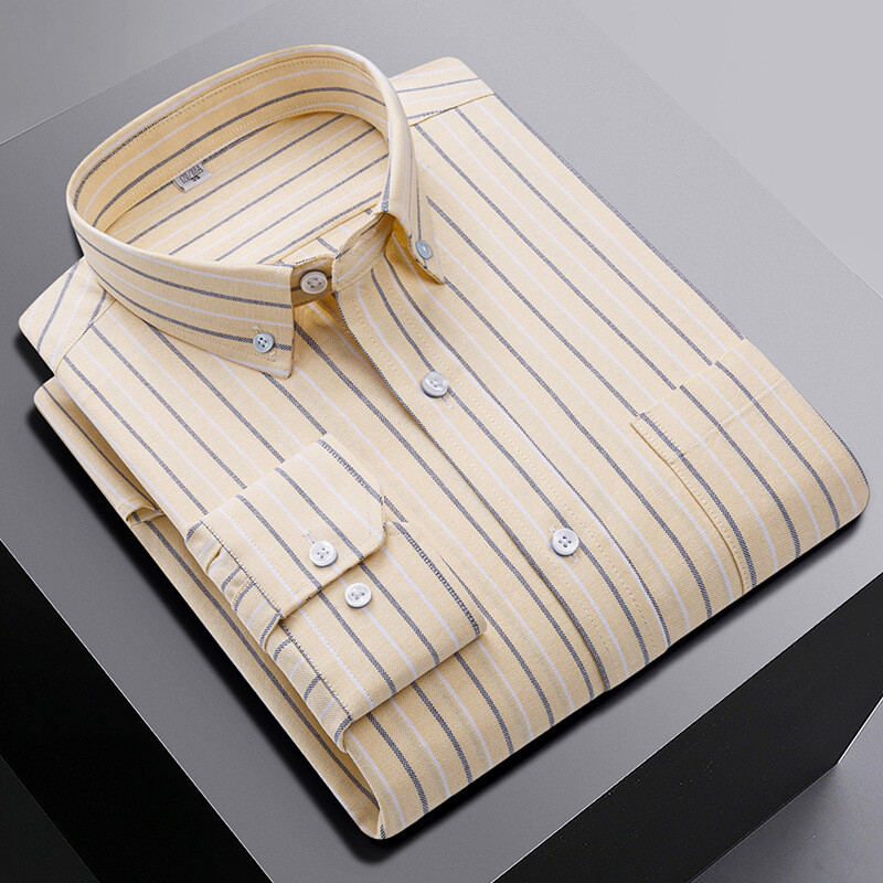 Mens Dress Oxford Shirts Formal Business Long Sleeves Cotton Casual Shirts Tops