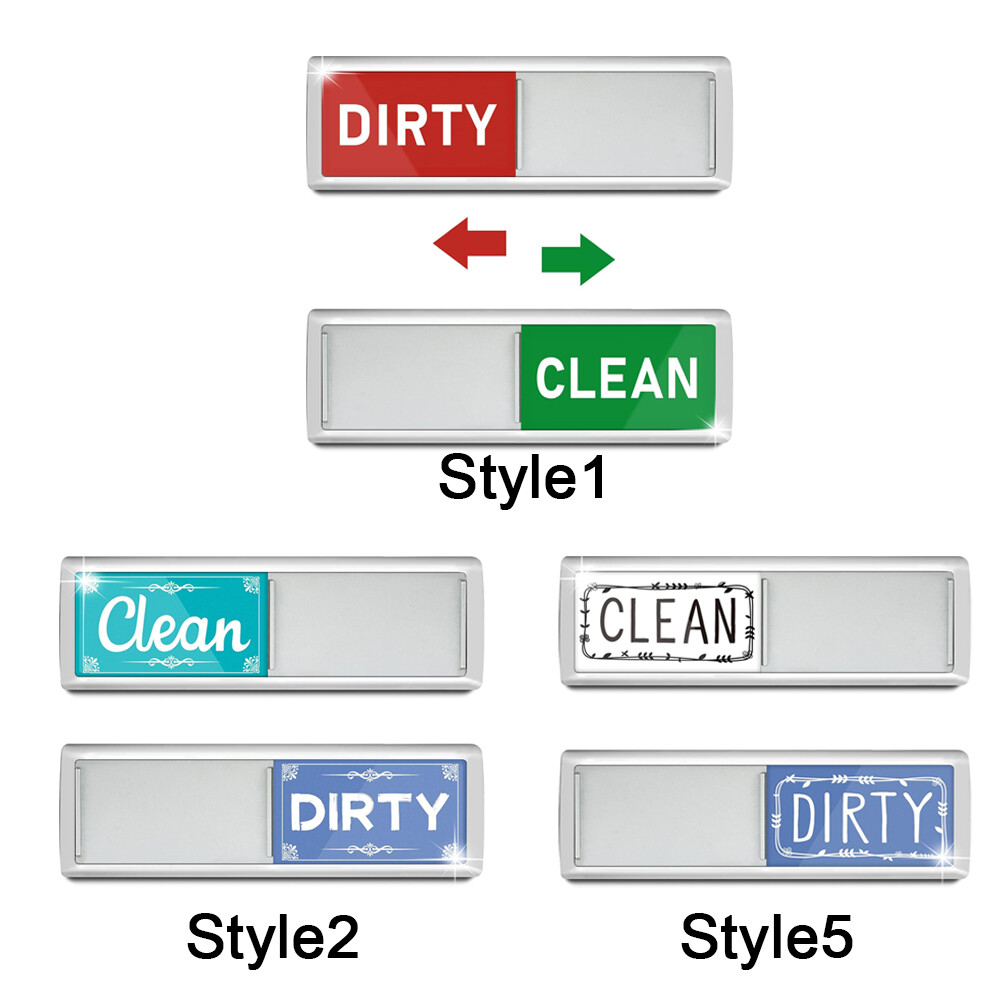 Clean Dirty Dishwasher Non Scratch Magnet Magnetic Backing Washing Running Sign